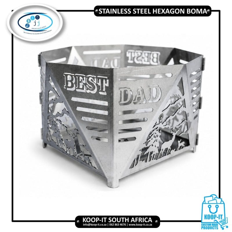 Best Dad stainless steel hexagon fire boma