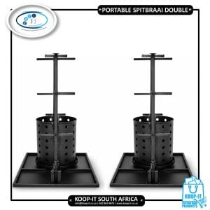 Double mobile steel spit braai and boma