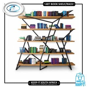 Modern steel and wood display bookshelf
