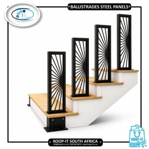 Custom laser-cut steel balustrade panels