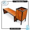 Dustbin & Bench Steel Frame With Wood Deck | Koop-it - Premium Hand-Crafted Metal Products