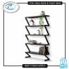 Steel wall-mounted book and plant display rack