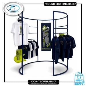 Round steel tube clothing display rack