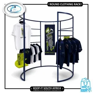 Round steel tube clothing display rack