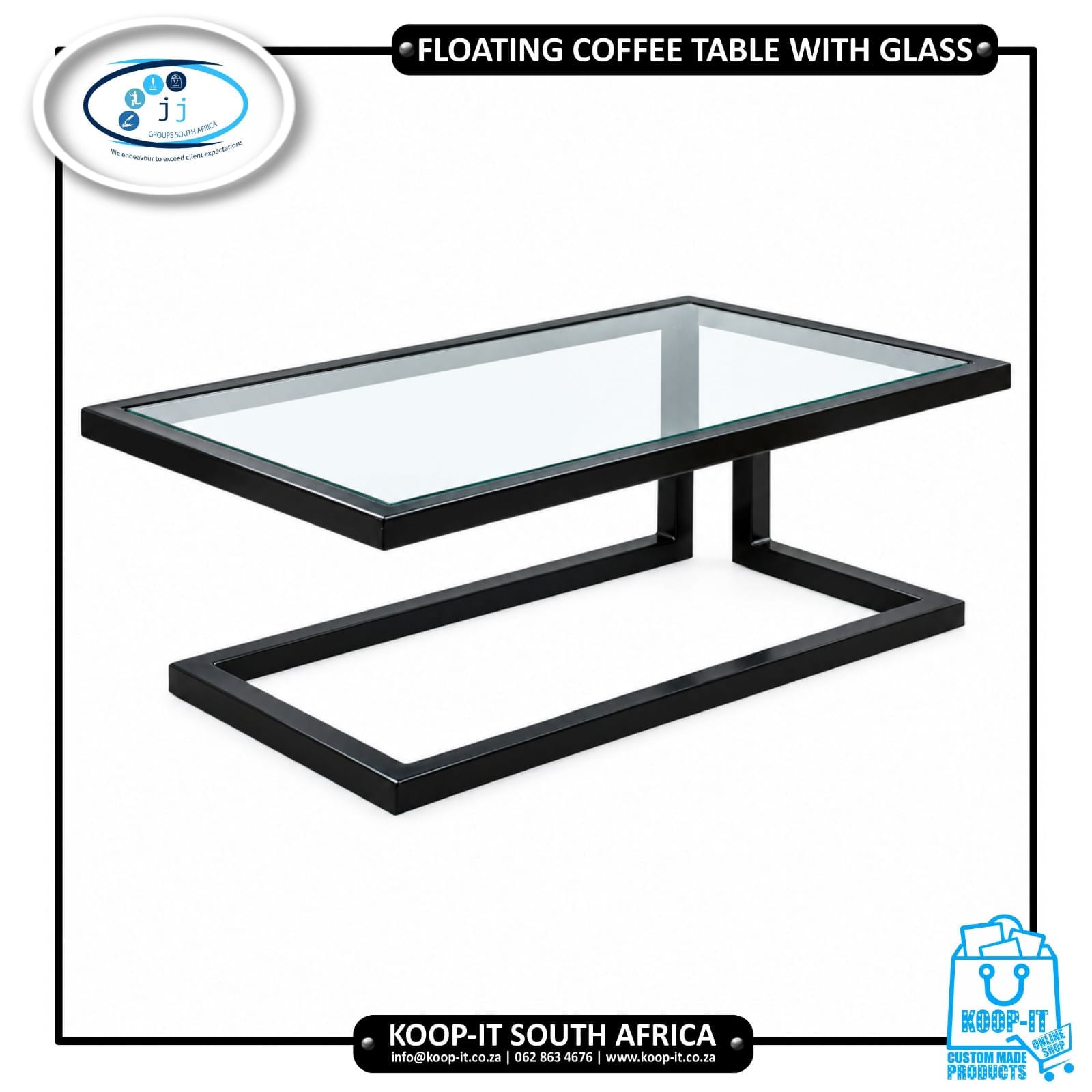 Floating Design Coffee Table with Glass Top 3 Floating-design coffee table with glass top