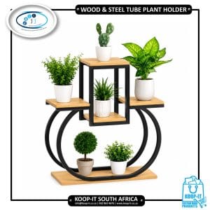 Wood and Steel Tube plant Holder