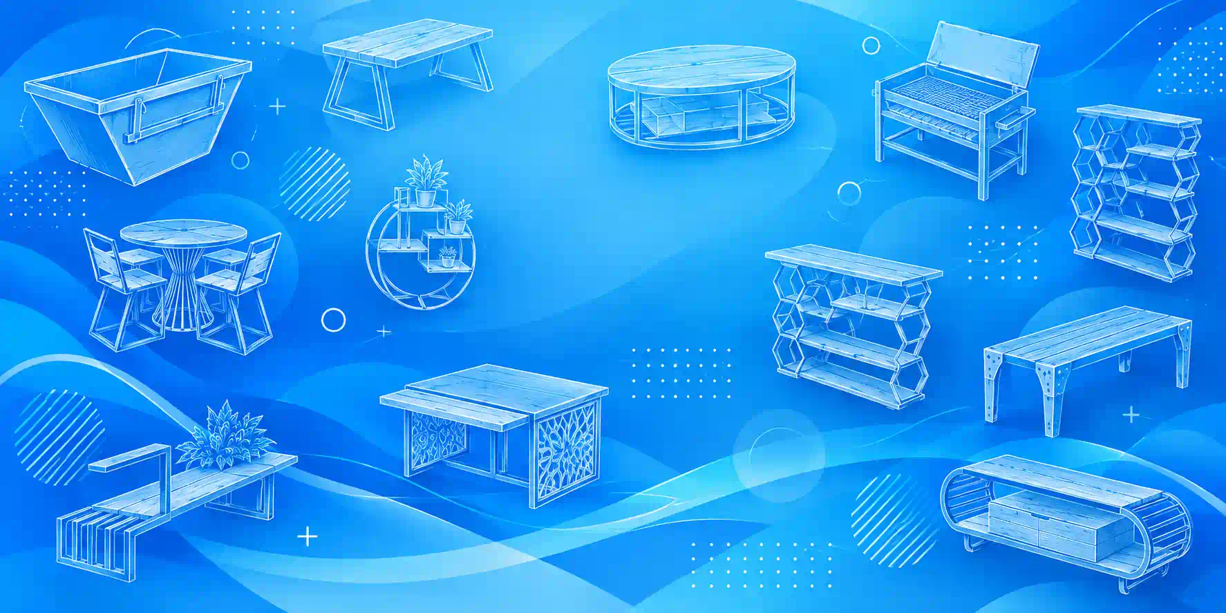 Koop It 5 Blueprint Furniture in Blue Waves background image